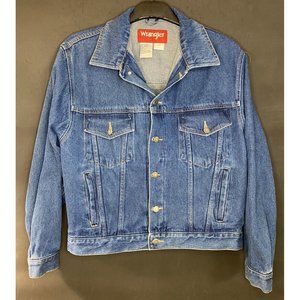 VINTAGE Wrangler Hero Men's Denim Trucker Jacket 15101 Size Medium Blue Shacket